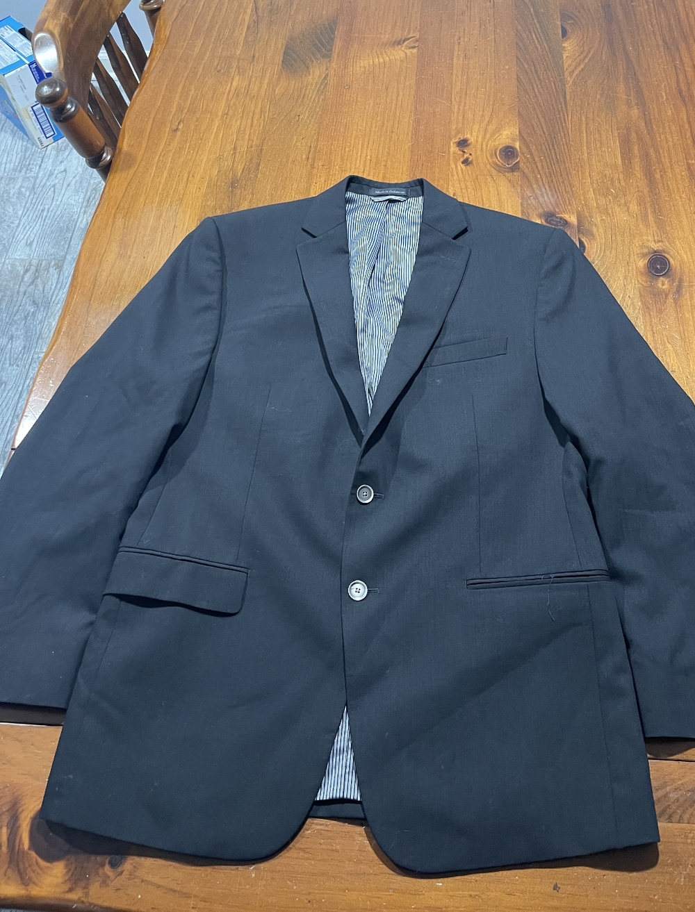 Calvin Klein Mens Classic Black Wool Blend 2 Button Blazer Jacket Size 40R